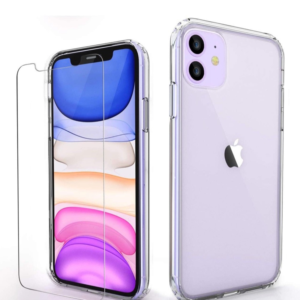 iPhone 11 clear case and screen protector